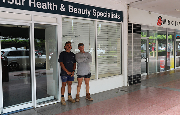 Committed to supporting local businesses - Jake Tighe (left) and Michael Cory (right), local builders renovating the Trans4m Rail offices.  