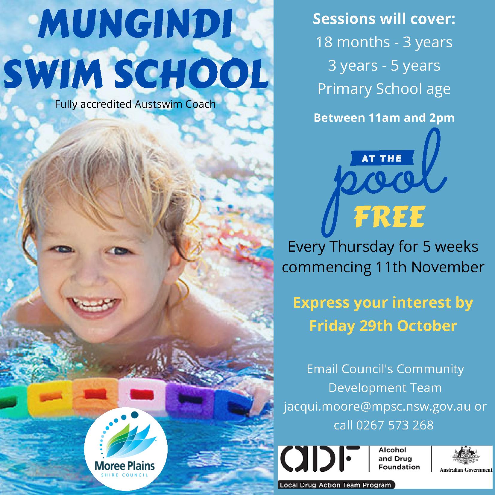 Mungindi Swim School - Expression of Interest 