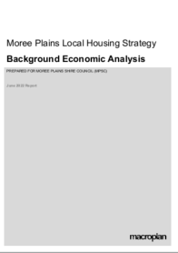 Moree Plains Local Housing Strategy Background Economic Analysis