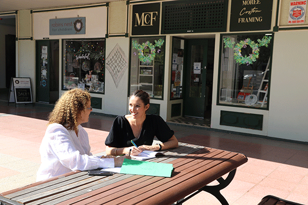 President of Moree Chamber of Commerce Dibs Cush with Councils Deputy Mayor Susannah Pearse W