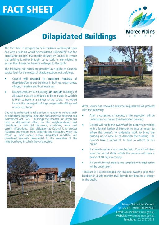 Fact Sheet   Dilapidated Buildings