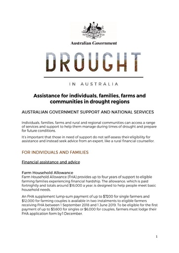 Drought assistance information pack