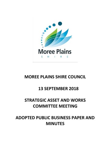 Adopted Public Business Paper and Minutes Strategic Asset and Works Committee 13 September 2018