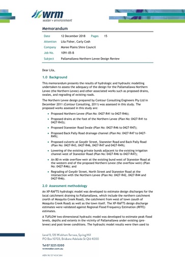 Pallamallawa Northern Levee Design Review