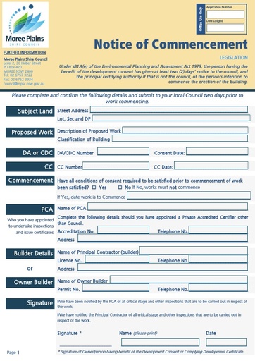 Notice of Commencement