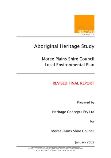 Aborginal Heritage Study