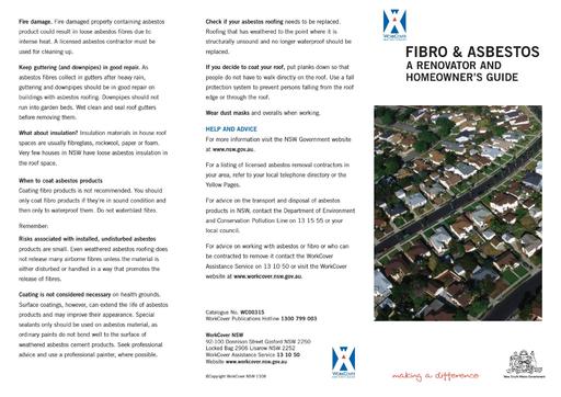 Asbestos Leaflet  renovator guide x 1