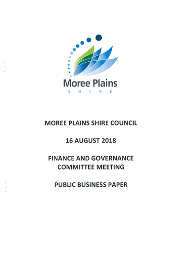 Public Business Paper Finance and Governance Committee Meeting 16 August 2018
