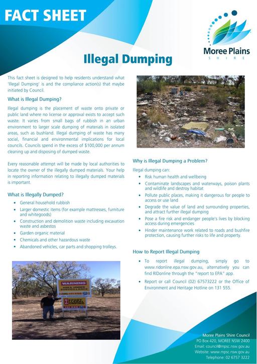 Fact Sheet   Illegal Dumping