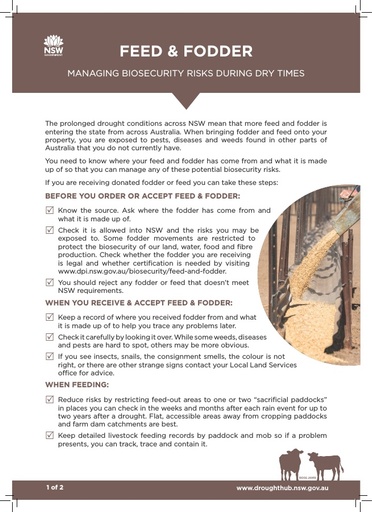 Managing feed and fodder risks