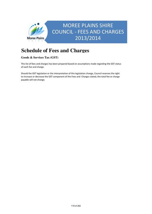 Fees and Charges 2013 2014