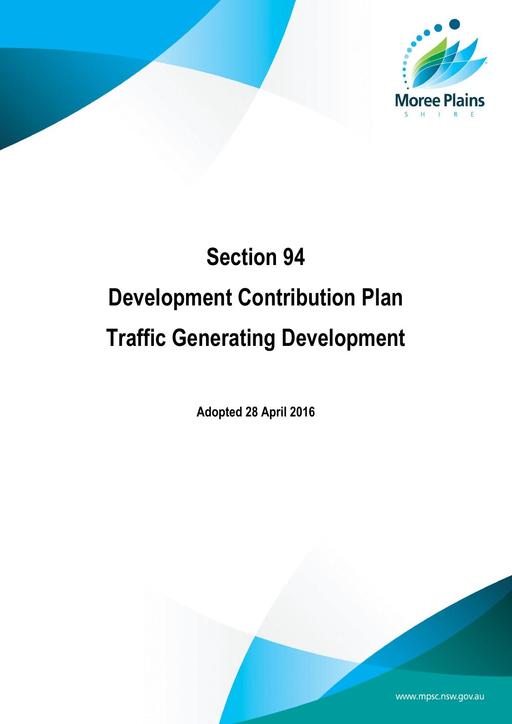Section 94 plan MPSC traffic generating development adopted 28 April 2016