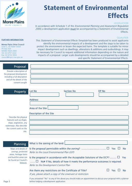 Statement of Environmental Effects