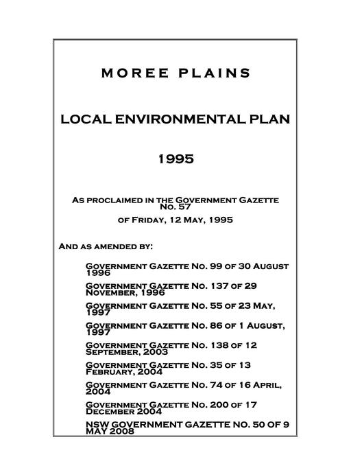 Local Environment Plan LEP1995 Amended May 2008