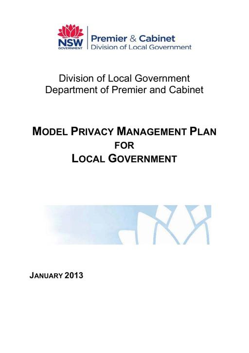Department of Local Government  Model Privacy Management Plan