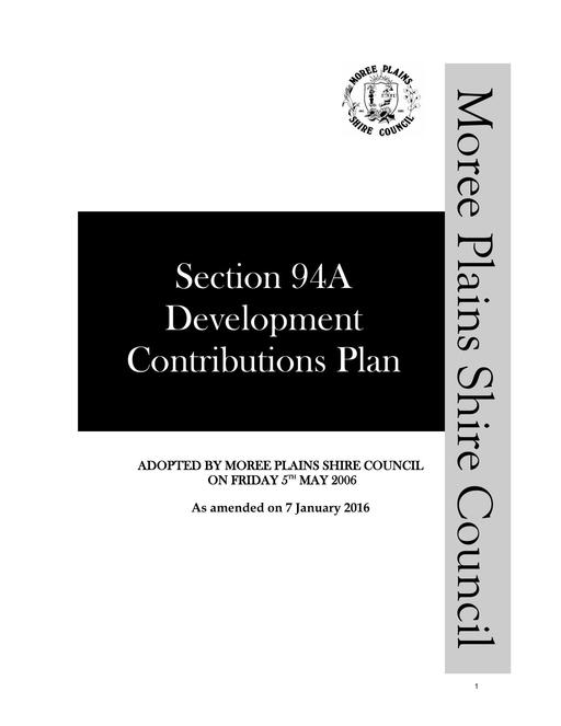 Section 94A Development Contributions Plan