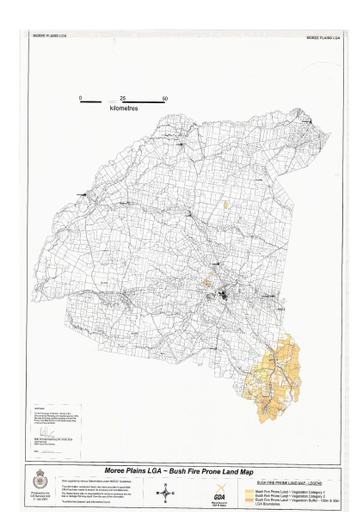 Bushfire Fire Prone Lane Map